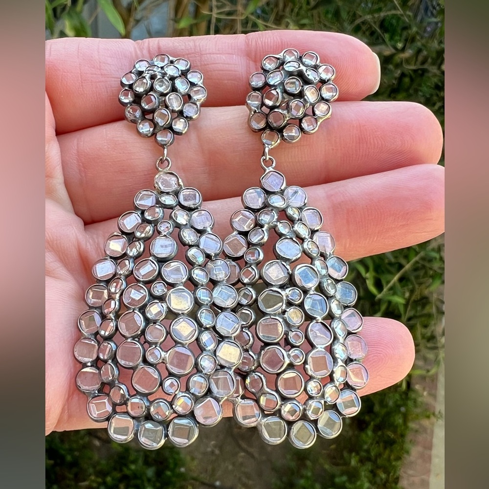 Sterling Silver and White Topaz Earrings
